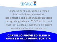 CARTELLO PROVE ED ELENCO AMMESSI ALLA PROVA SCRITTA