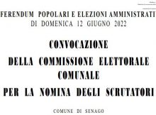CONVOCAZIONE DELLA COMMISSIONE ELETTORALE PER LA NOMINA DEGLI SCRUTATORI