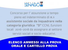 ELENCO AMMESSI ALLA PROVA ORALE E CARTELLO PROVA