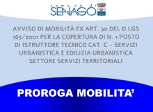 PROROGA MOBILITA CAT C SETTORE SERVIZI TERRITORIALI URBANISTICA