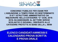 bando elenco ammessi cat prot