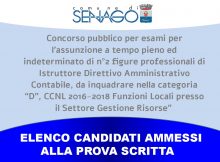 candidati ammessi alla prova scritta